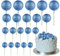 ASTARON 20 Pcs Ball Cake Topper Decorations Mini Balloons Cake Topper Sticks Blue Glitter Balls Cake Picks Cake Topper Balls Cake Decorations for Wedding Birthday Cake Decorations