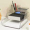 Purilit design Schreibtisch Organizer mit Aktenhalter, Durable Briefablage Ablagefächer aus PET für Akten, Papier,Stapelbare Schreibtisch Ablage Zeitschriftenhalter für Büro bedarf Dokumentenablage