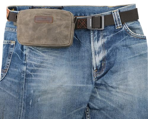 Tintris EDC Gürteltasche mit Reißverschluss für Herren und Damen, YKK-Reißverschlüsse, EDC taktische Tasche, Hüfttasche zum Wandern, Reisen, wasserabweisend, robustes, gewachstes Segeltuch, Olivgrün,