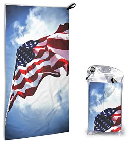 16x31.5in Serviette à séchage Rapide USA Drapeau américain Microfibre Serviettes de Plage Adulte pour Voyage Piscine Yoga Camping Couverture Fête des Mères Femmes Cadeaux
