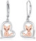 MEDWISE Fuchs Ohrringe 925 Sterling Silber - Hängend Herz Tropfen Schmuck - Hypoallergener Geschenk für Mädchen, Ehefrau, Freundin, Frauen, Kinder, Tochter - Weihnachts