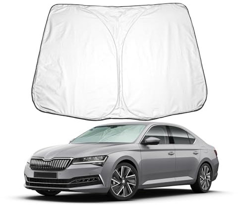 BIXUAN Superb 3 Sonnenschutz kompatibel mit Skoda Superb MK3 2015-2023 Windschutzscheibe für Superb3 das Auto Frontscheibenabdeckung Windschutz für Frontscheibe Blockiert UV Abdeckung Faltbar