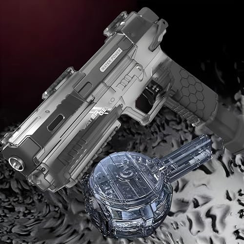 Northpoint Elektrische Wasserpistole mit Doppelmagazin Schnellladung Rückstoß-Effekt Ergonomischem Design für Ultimativen Wasserspaß in Grau