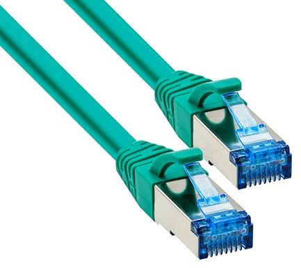 BIGtec 10m LAN Kabel Patchkabel S/FTP doppelt geschirmt Ethernet Netzwerkkabel grün CAT6a Superflex Class E SFTP