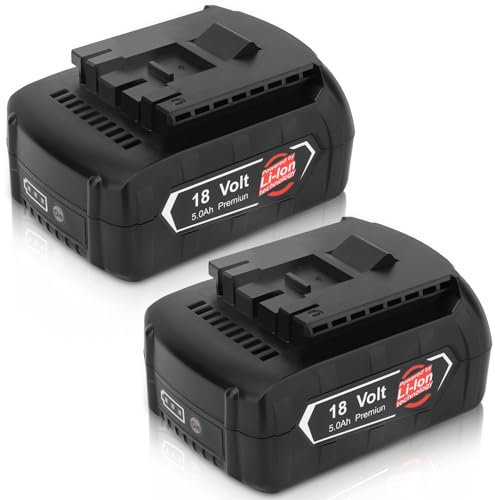 Powayup 2X 18V 5.0Ah Ersatz für Bosch Akku Hohe Kapazität BAT618 BAT618G BAT610G 2607336091 Akku-Bohrschrauber Power Tool LED-Anzeige
