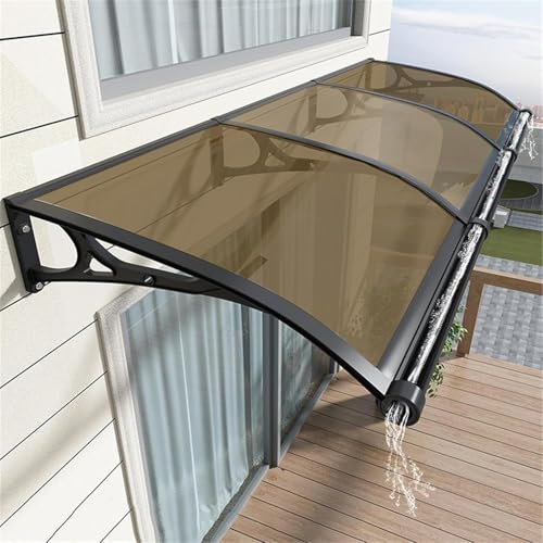 KV-OOGG Fenster-/Türmarkise, Überdachung, Terrassen-Regenschutz, Außenabdeckung, Türmarkise, Verandamarkise, Dachvordächer, mit gebogenen Halterungen(D,80x100cm/32x39in)