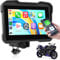 Rimoody Wireless Carplay Motorrad Android Auto, 5 Zoll Toucuscreen Tragbares Carplay Display für Motorräder, Autoradio für Motorräder mit Airplay/Android Cast/Bluetooth/Navigation/IP67 Wasserdichter