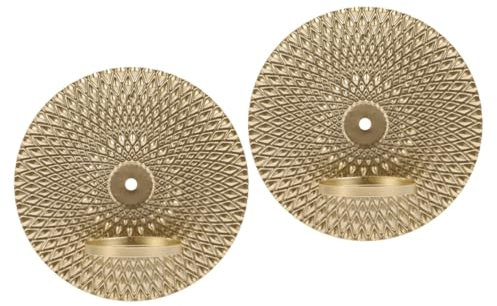 Cabilock 2stücke Wandkerzenhalter Aus Goldfarbenem Eisen Eleganter Runder Teelichthalter Für Stilvolle Wanddekoration Für Wohnzimmer Esszimmer Und Besondere Anlässe