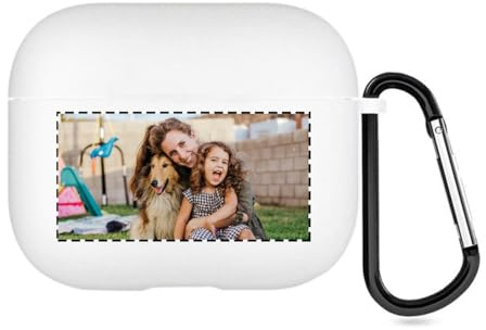 Personalisierte Foto Hülle für Apple AirPods 4, gestalten Sie Ihre eigene Hülle mit Bild und Text, niedliche Hülle zum Valentinstag (Weiß)