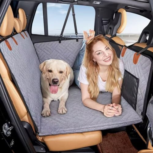 ZLSXTN Car Dog Seat Cover for Ford Fiesta Mk6 3 door,600D Oxford Cloth Dog Back Seat Cover Protector Foldable Dog Travel Hammock with Mesh Visual Window Easy Clean Scratch Proof Car Accessories,B