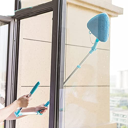 Window Squeegee Cleaning Tool - 3 in 1 U Shaped Cleaner Kit with Telescopic Pole for External Window Washer - Professional Window Cleaning Tool