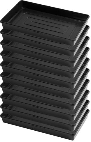 Pullmer Gewächshaus-Wanne 55,5x31,5x6,5 cm, 10 Stück, Pflanzschale Kunststoff, Transportschale, Anzuchtschalen ohne Bodenlöcher - Ideal für Pflanzen, Anzuchten, Garten