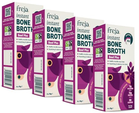 Instant Beef Pho | Bone Broth Powder | 4 boxes (4 x 15g Sachets per Box)