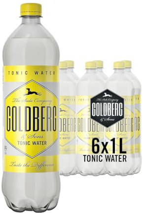 GOLDBERG Tonic Water – 6 x 1 l PET-Flaschen – Mit frischer Zitronennuance – Ideal für Longdrinks, Cocktails, Aperitifs & alkoholfreie Erfrischungsgetränke