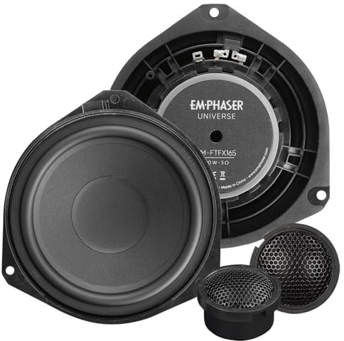 EMPHASER EM-FTFX165 – Plug & Play 2-Wege 16,5 cm/6,5 Auto Lautsprecherset für die Türen, Front Komponenten System kompatibel mit FIAT 500, Ducato III und weiteren Modellen