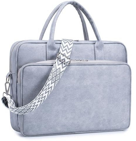 SUCIKORIO Maletin Ordenador Portatil Mujer 14 Pulgadas, Cuero Impermeable Bolso Portatil Mujer Bolso Trabajo Portadocumentos Grande Maletin Profesora para Universidad, Viajes, Trabajo, Negocios