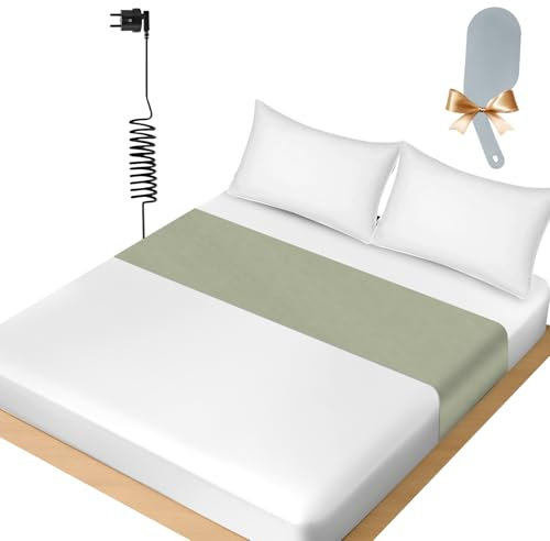 panthem Universelle Erdungsbettlaken Erdungsmatte für Bett - Bio-Baumwolle mit Silberfaser für Besseren Schlaf, 265x60 cm Erdungslaken Erdung-Bettlaken Grounding Bed Sheet Mat (Avocadogrün)