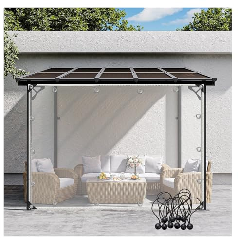QSTGX BâChe Transparente avec Oeillets Rideau pour Pergola Très résistantes Imperméables pour recouvrir Les Bateaux, Les abris, Le Bois, Les Meubles et Les piscines de Jardin.(9.84x13.12ft/3x4m)