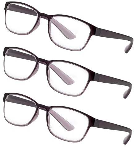 LEXXOO Lesebrille, Verschiedene Modelle & Farben, Damen & Herren | Bequeme, leichte Fertiglesebrille für Damen und Herren, erhältlich als rechteckige, runde oder Halbrandform, alltagstauglich