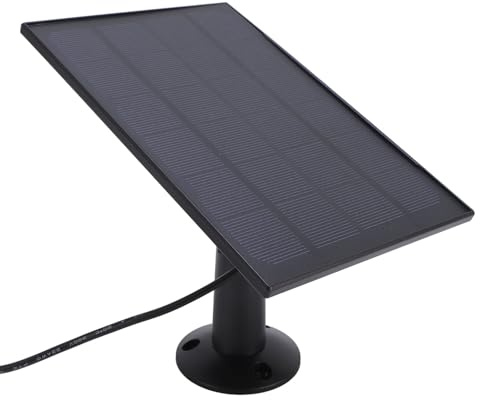 ciciglow 8W Solar Panel Charger, 360° Adjustable Mount Solar Panel for Bird Feeder Camera Security Cam, IP66 9.84ft Cable, Micro USB to Type C (Black)