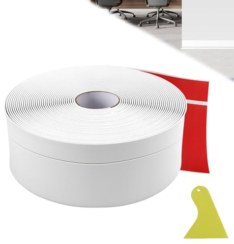 18m Flexible Weichsockelleiste Selbstklebend – Ohne Bohren für Wohnzimmer, Küche, Badezimmer, Büro, DIY, Abdeckung von Lücken zwischen Wand & Boden, Weiß