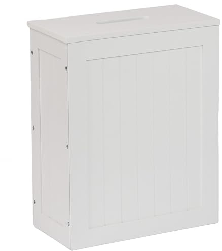 Topvaleur Bathroom Storage Box - Elegant Toilet Roll Storage Solution, Compact Small Storage Box For Bathroom Slimline Bathroom Storage Unit, Space-Saving, small bathroom storage (White)