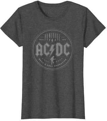 Offizielles AC/DC Rock N Roll Damnation Band Heavy Metal T-Shirt, Damen, Anthrazit Meliert, XS