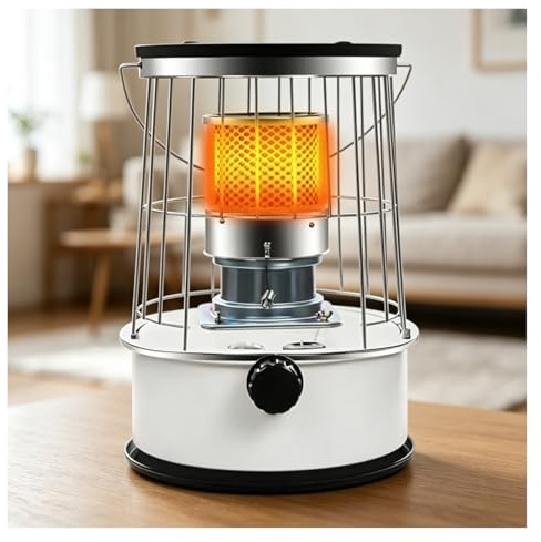 Chauffage D'appoint Petrole Portable, Poele A Petrole Avec poignée, Bouton de régulation ergonomique, Utilisation en extérieur, garage, atelier
