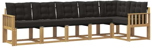 vidaXL Outdoor-Sofagarnitur mit Kissen 6 pcs Weiß und Schwarz, Gartenlounge, Moderne Sofas für draußen, strapazierfähige Sitzgruppe für Terrasse, Perfekter Komfort