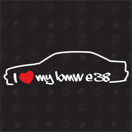 speedwerk-motorwear I Love My E38 - Sticker Bj. 94-01