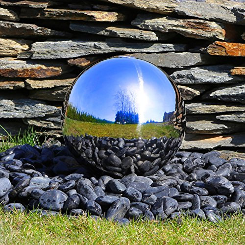CLGarden Edelstahl Kugel aufwendig poliert 30cm für Springbrunnen Gartenbrunnen Zierbrunnen Kugelbrunnen Wasserspiel