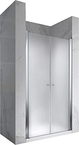 Porte de douche 84x185 cm verre opaque - ajustable de 84 à 88 cm