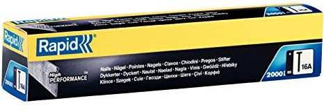Rapid Professional No. 16A 20° Galvanised Brad Nails, Length 45 mm, Pack of 2000, 5000819