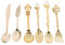 Fdit 6Kit de Couverts Vintage Cuillère à Dessert Café Cuillère à Thé Cuillère Glace Cuillère Fruits Fourchette Royal Métal Mini Sculpté Harnais