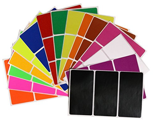 Etiketten Bunt 102 mm x 41 mm rechteckige Sticker – Größe 10,2 cm x 4,1 cm viereckige Aufkleber 45 Vorteilspack von Royal Green