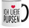 Spruch-Tasse Ich liebe Pupsen Kaffeetasse Teetasse MoonWorks® schwarz unisize