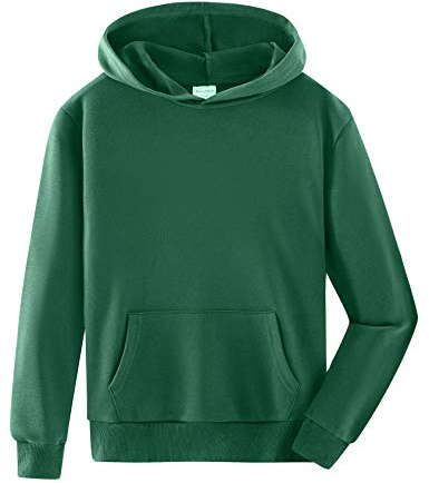 Spring&Gege Jungen Kapuzenpullover Pullover Sweatshirt Basic Einfarbig Baumwoll Hoodie für Kinder（3-14 Jahre）