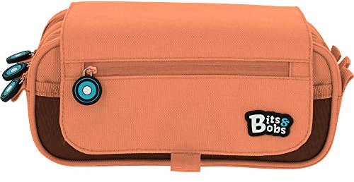 Grafoplás | Estuche Escolar Tres Compartimentos con Solapa | Coral | Bits&Bobs | Colores Pastel | 23x10x10cm | Incluye Horario y Zona Identificación | Perfecto para Organizar tu Material Escolar