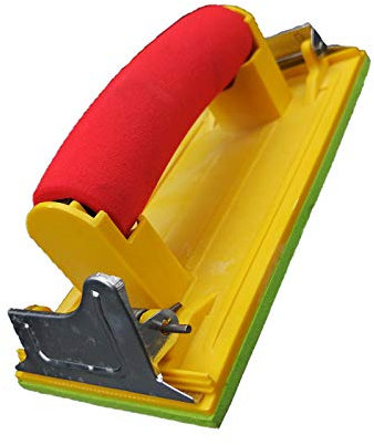 Tooloflife Aluminum Alloy Manual Handle Sander Sandpaper Holder, Soft Grip, Secure Clips, Extra Soft Sponge, Ideal for Drywall, Wood, Metal