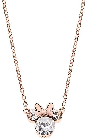 Disney-Mädchen-Halskette mit Minnie Mouse aus Silber und Zirkonen, Schmuck für Frauen (Minnie)