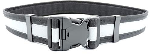 TacFirst Dienstkoppel schwarz Einsatzgürtel Polizei, Security, BW, Rettungsdienst inkl. Klett Untergürtel (NightDuty reflektierend, XL)