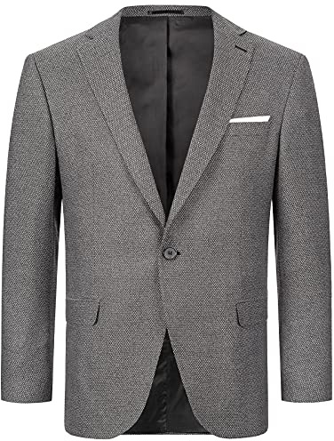 Indumentum Herren Sakko Blazer Sportlich Jacke Jackett Slim Fit Herrensakko Übergangsjacke Herrenblazer Anzugjacke IJS-100 Schwarz XL