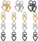 18 Pcs Herz Karabinerhaken Schlüsselanhänger, Metall Karabinerhaken Hummer Schlüsselanhänger mit D Ring, Schlüsselanhänger Haken 360° Drehbar, Karabiner Schlüsselanhänger Basteln für DIY Tasche, Seil