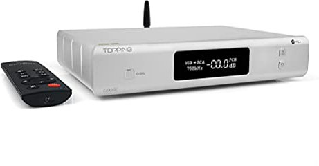 Dilvpoetry TOPPING D90SE MQA DAC Vollsymmetrischer DAC ES9038PRO DSD1024 PCM32bit/768kHz USB/COAX/OPT/AES/IIS Desktop Bluetooth Audio Decoder Silber