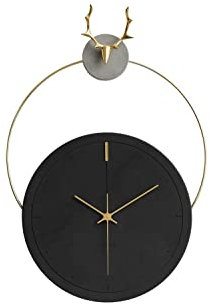 ONZENO Design Wanduhr 'The Black Antler.' ohne Tickgeräusche