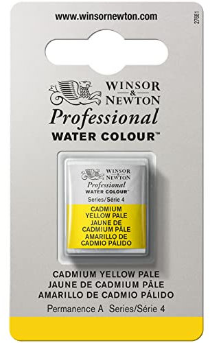 Winsor & Newton Aquarelle Professionnel - Peinture Aquarelle, Haute Luminosité, Résistante à la Lumière, Qualité Archive, Demi Godet, Couleur Jaune de Cadmium Pâle ROW