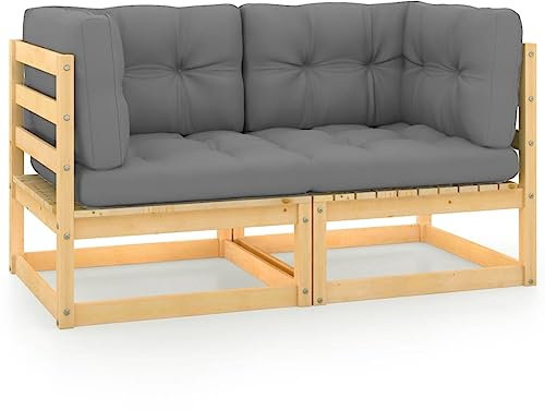 vidaXL Sitzsack Garten 2-Sitzer Modul Sessel Kiefer massiv