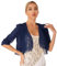 Agoky Cardigan Donna Estivo Corto Coprispalle Bolero Elegante Cerimonia Maniche a 3/4 Leggera Giacca Corta Matrimonio Nuziale Spolverino Bleser Blu Scuro A L