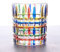 Eidoct Vasos coloridos, vasos de agua de colores pintados a mano, vasos de agua multicolor, vasos de whisky y vino, vasos (rayas)