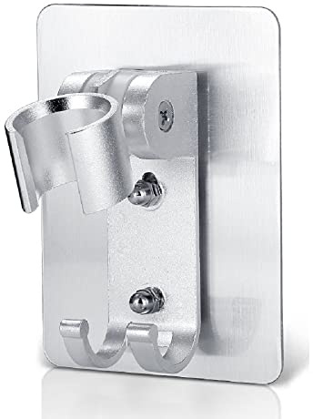 Fealkira Nail Free Handheld Shower Head Holder Shower Adjustable Bracket Wall Mount for Bathroom with Adhesive Stick Disc,Oxidation Aluminum